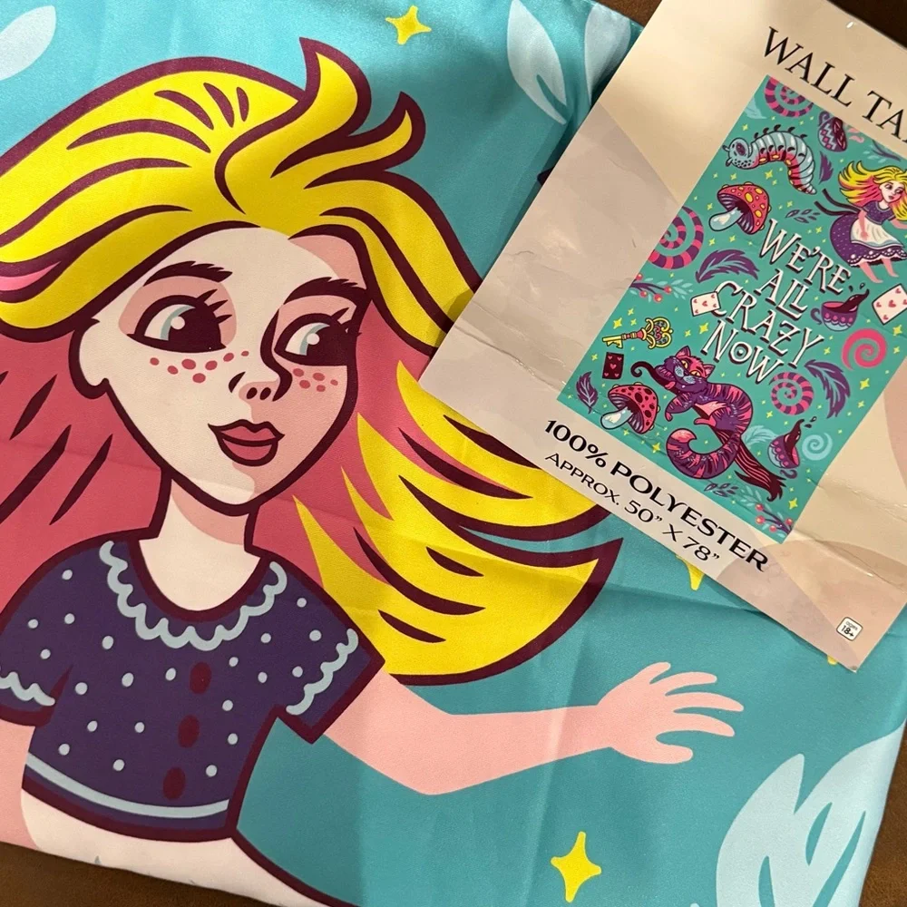 🆕 Alice in Wonderland Large 50”x78” Wall Tapestry